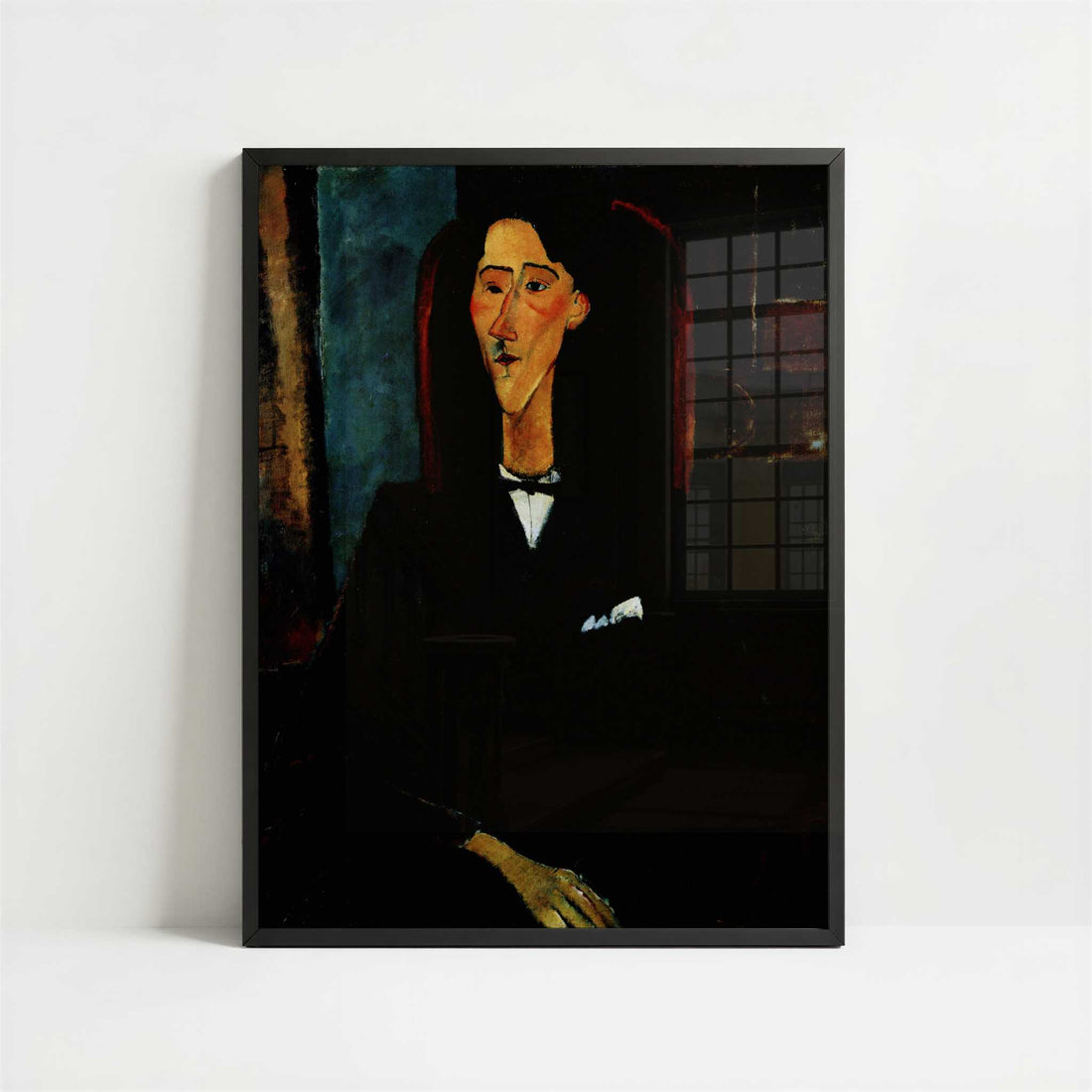 Portrait of Jean Cocteau (1916) by Amedeo Modigliani – Art Print - Art print in black frame