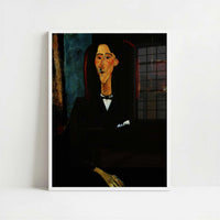 Portrait of Jean Cocteau (1916) by Amedeo Modigliani – Art Print - Art print in white frame