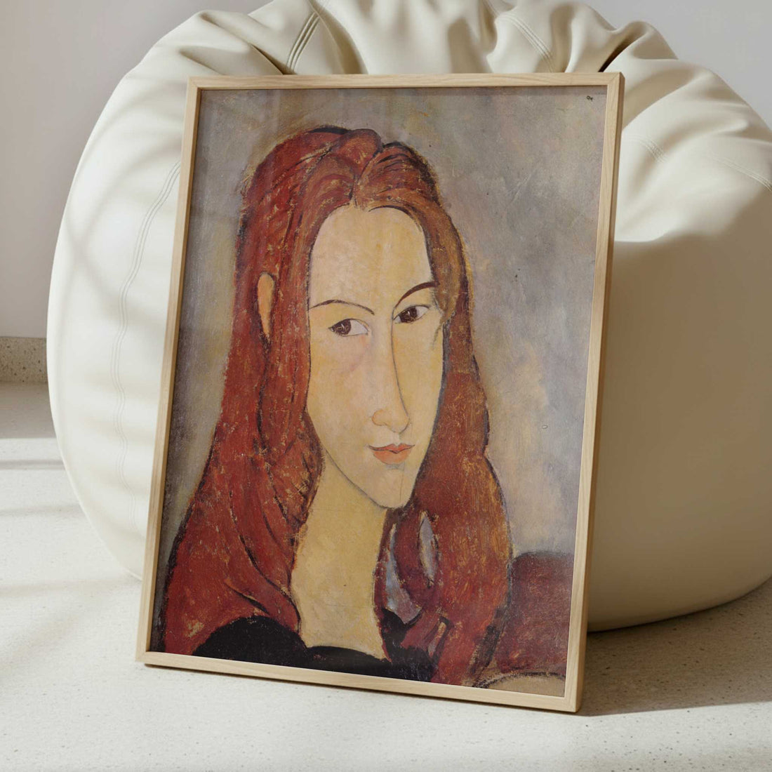 Portrait of Jeanne Hébuterne (1917-18) by Amedeo Modigliani – Art Print - Interior inspiration