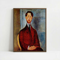 Portrait of Leopold Zborovski (1917) by Amedeo Modigliani – Art Print - Art print in dark wood frame