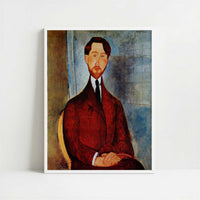 Portrait of Leopold Zborovski (1917) by Amedeo Modigliani – Art Print - Art print in white frame