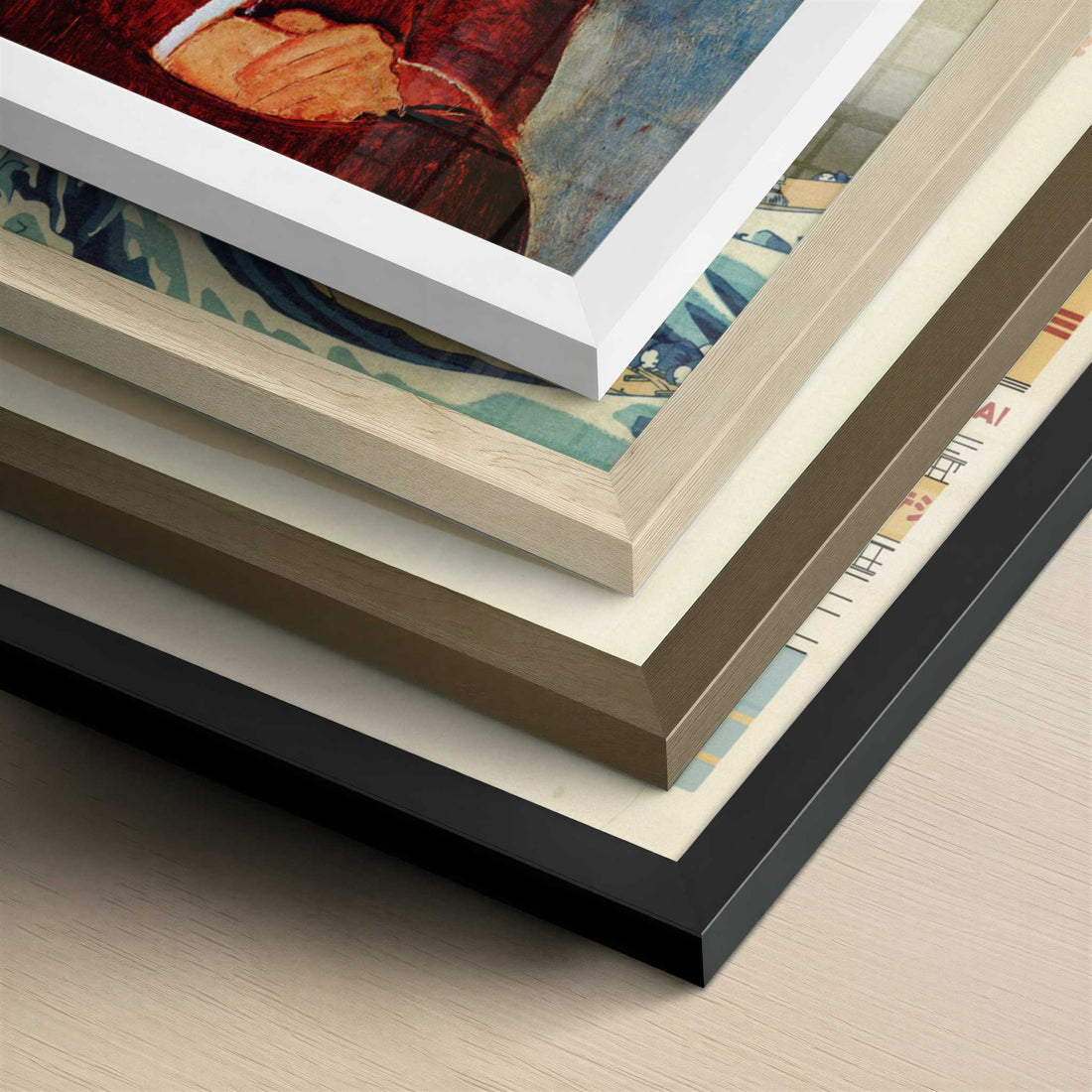 Portrait of Leopold Zborovski (1917) by Amedeo Modigliani – Art Print - Close-up detail of the different frames