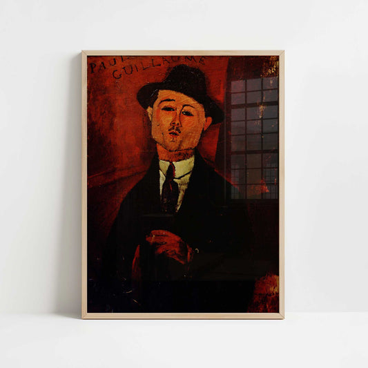 Portrait of Paul Guillaume (1915) by Amedeo Modigliani – Art Print - Art print in oak frame