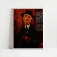 Portrait of Paul Guillaume (1915) by Amedeo Modigliani – Art Print - Art print in white frame