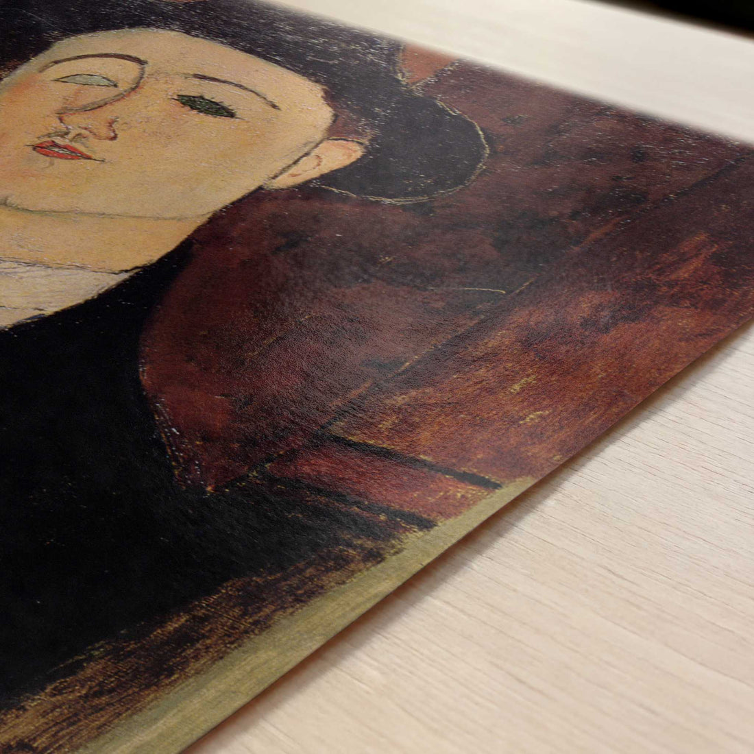 Portrait of Paul Guillaume (1916) by Amedeo Modigliani – Art Print - Close-up detail of the art print