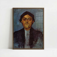 Portrait of Pedro (1909) by Amedeo Modigliani – Art Print - Art print in dark wood frame