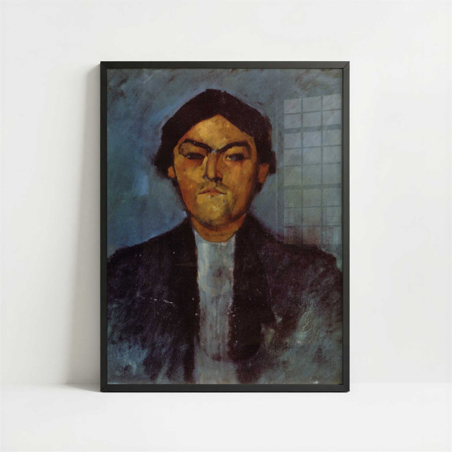 Portrait of Pedro (1909) by Amedeo Modigliani – Art Print - Art print in black frame
