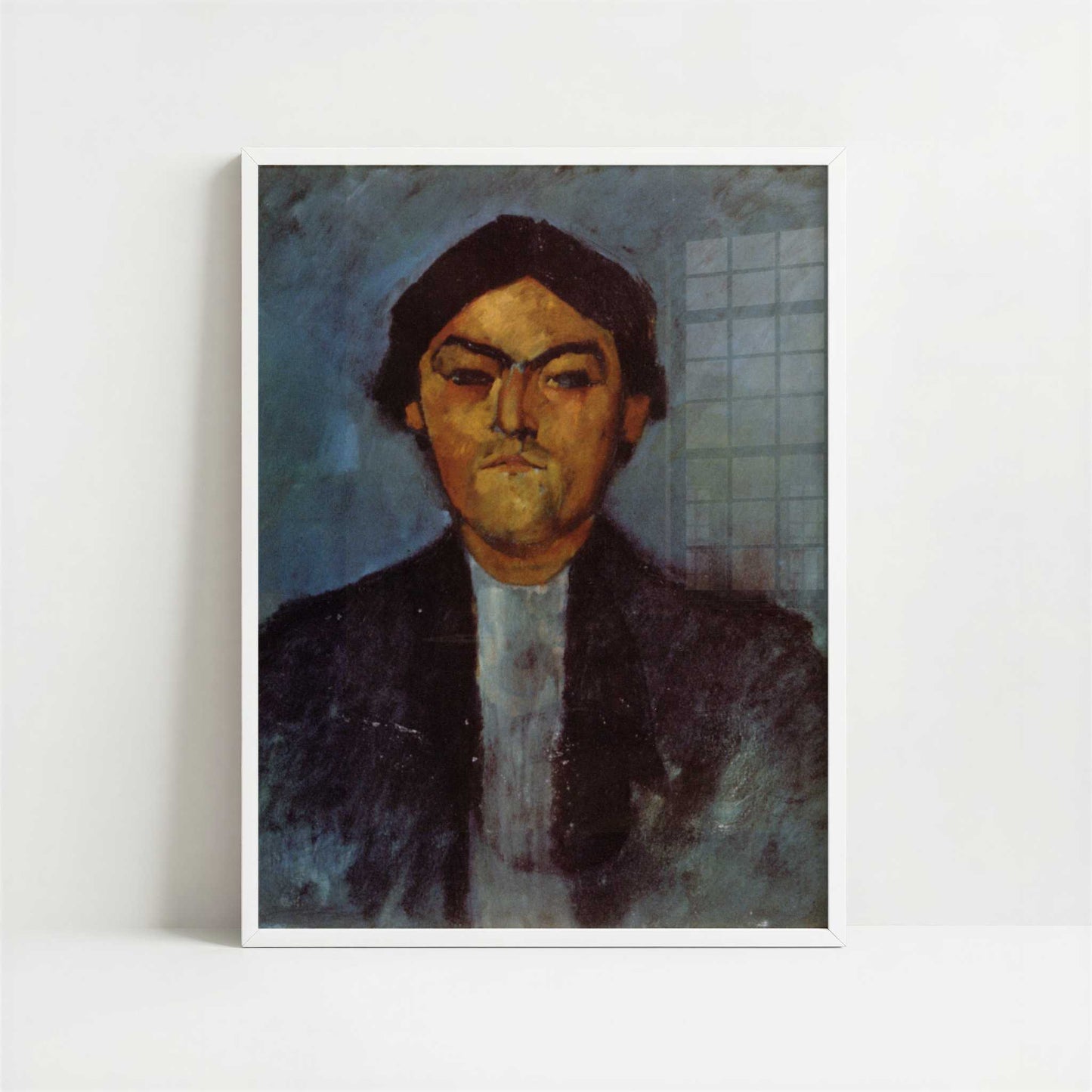 Portrait of Pedro (1909) by Amedeo Modigliani – Art Print - Art print in white frame