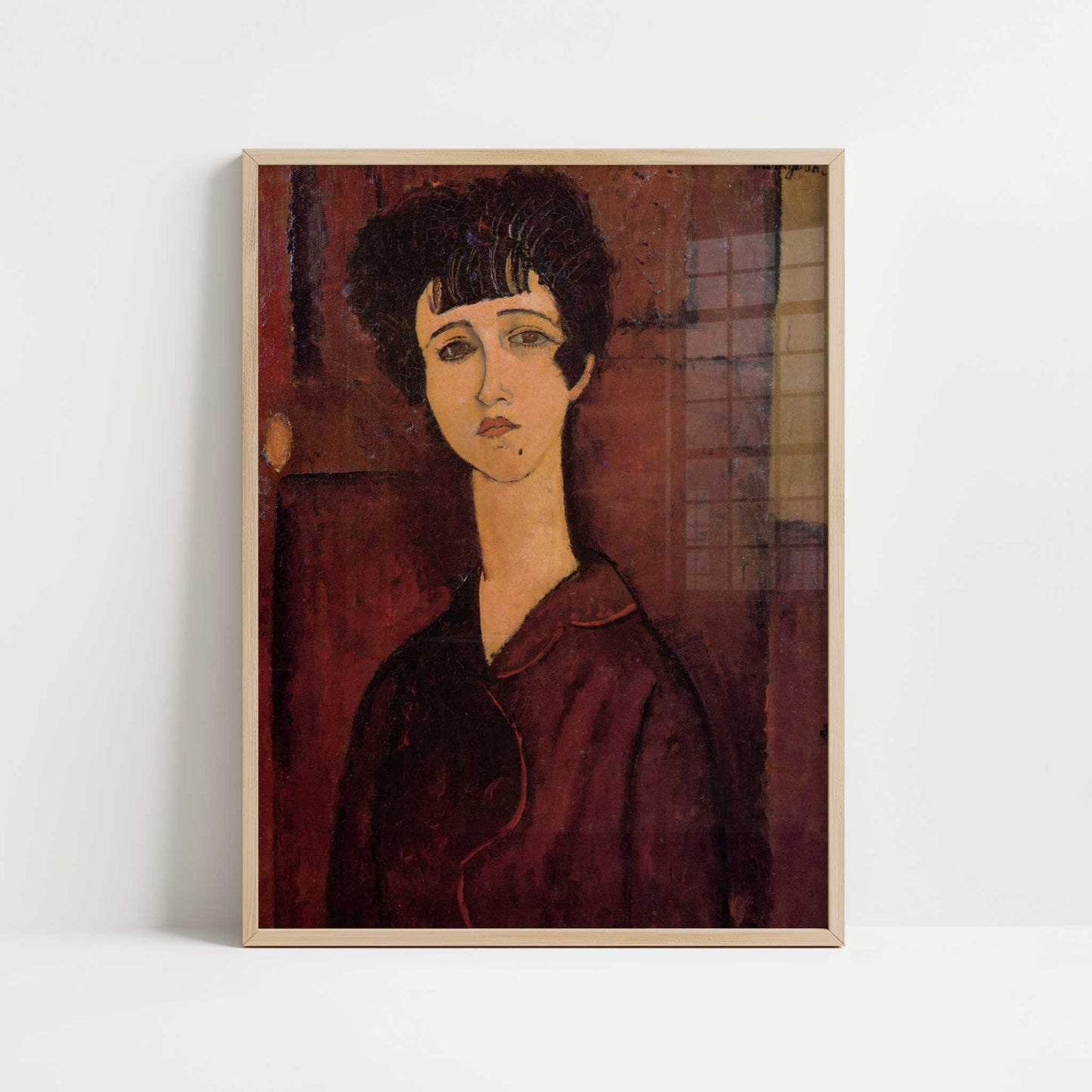 Portrait of a Girl (c.1917) by Amedeo Modigliani – Art Print - Art print in oak frame