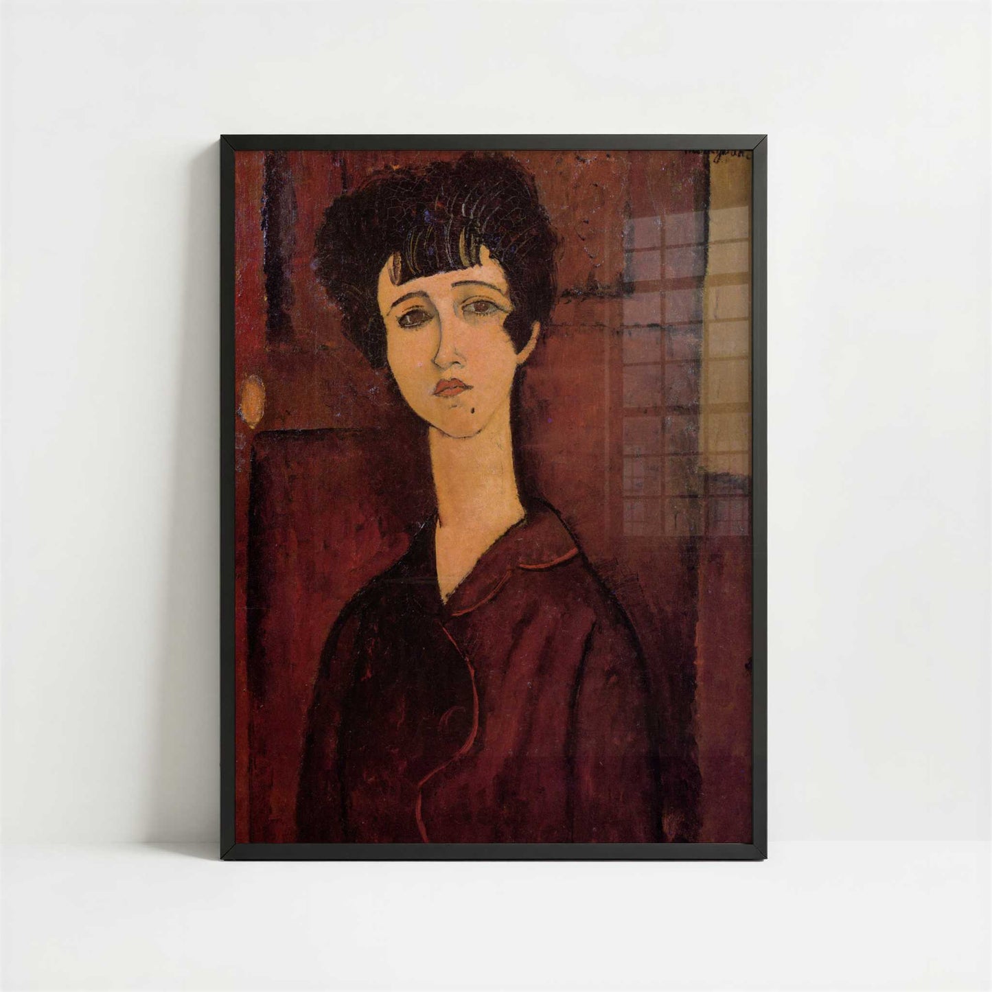 Portrait of a Girl (c.1917) by Amedeo Modigliani – Art Print - Art print in black frame