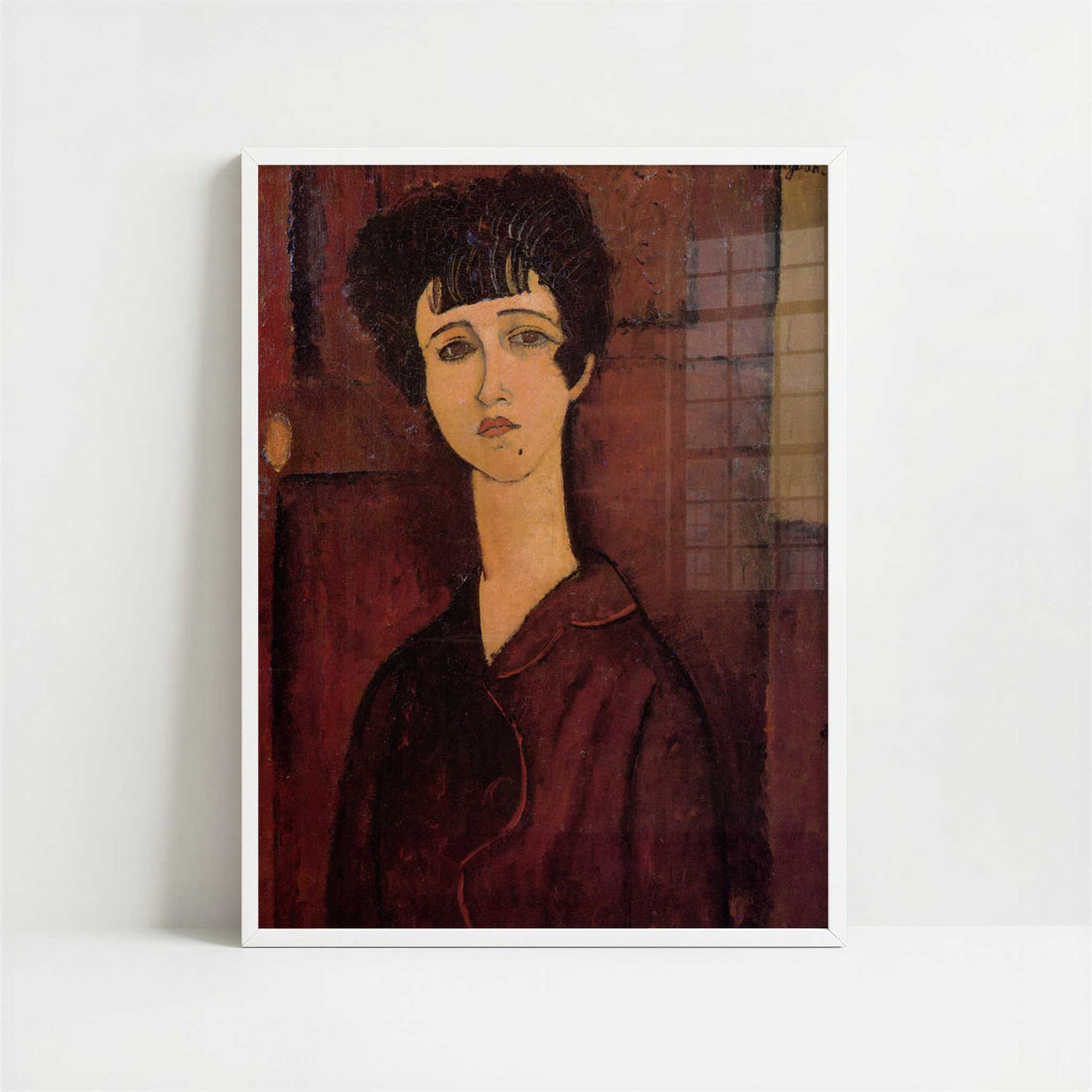 Portrait of a Girl (c.1917) by Amedeo Modigliani – Art Print - Art print in white frame