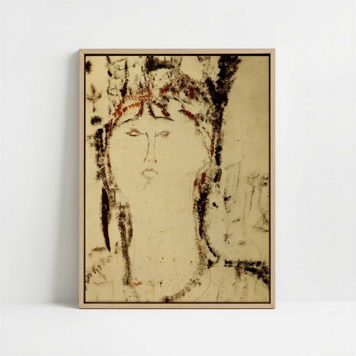 Framed Canvas - Framed canvas in oak color frame