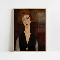 Portrait of a Woman (1917-18) by Amedeo Modigliani – Art Print - Art print in oak frame