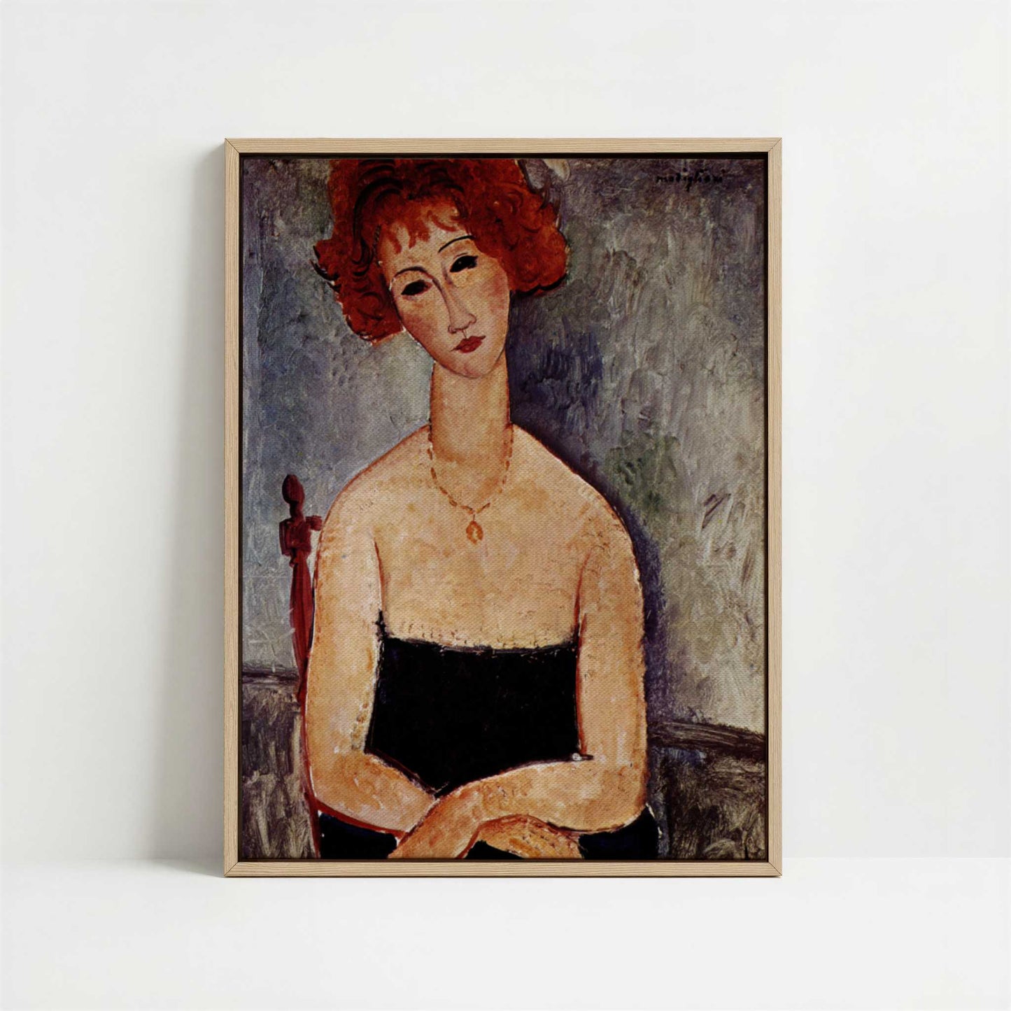 Framed Canvas - Framed canvas in oak color frame