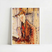 Reverie, Portrait of Frank Burty Haviland (1914) by Amedeo Modigliani – Art Print - Art print in white frame