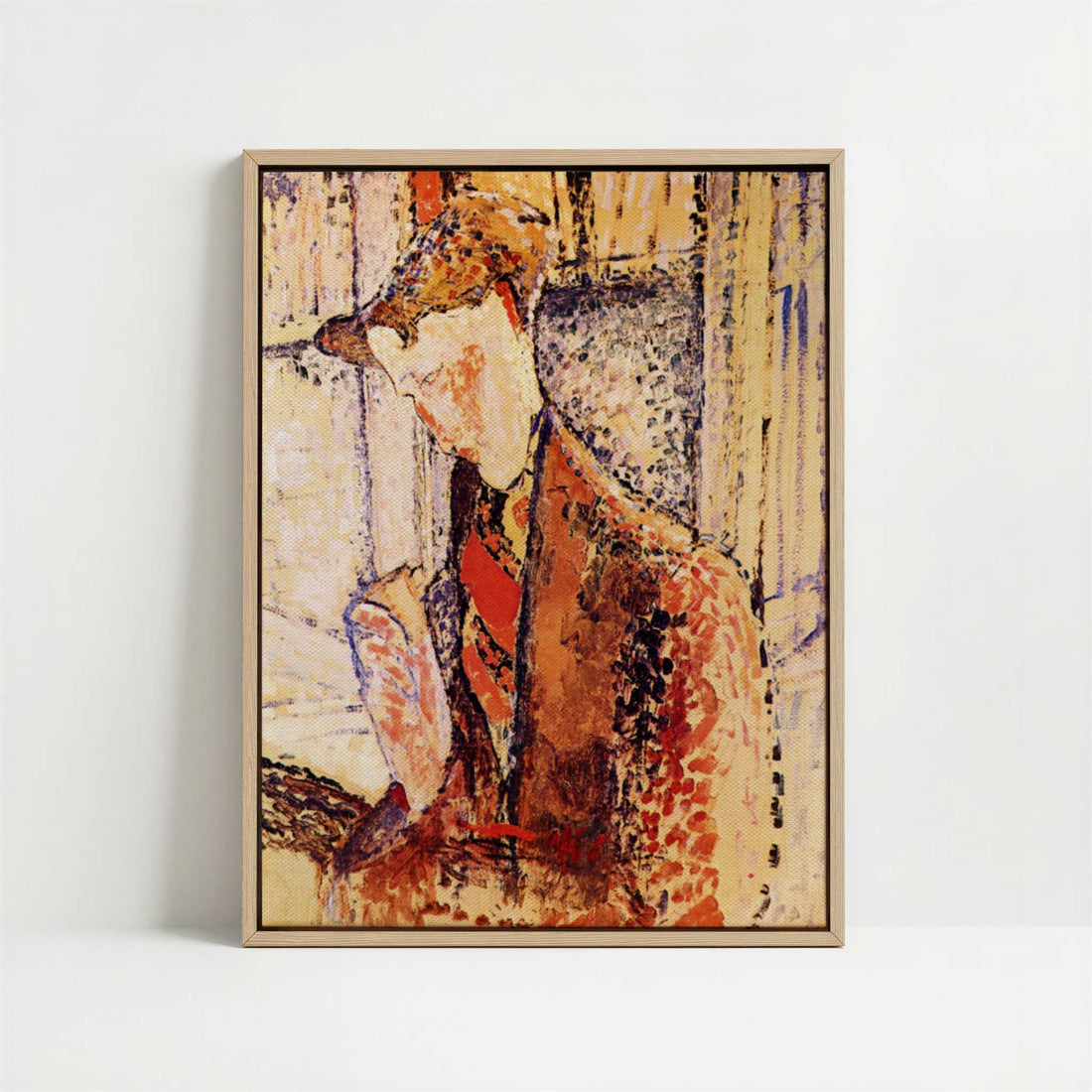 Framed Canvas - Framed canvas in oak color frame