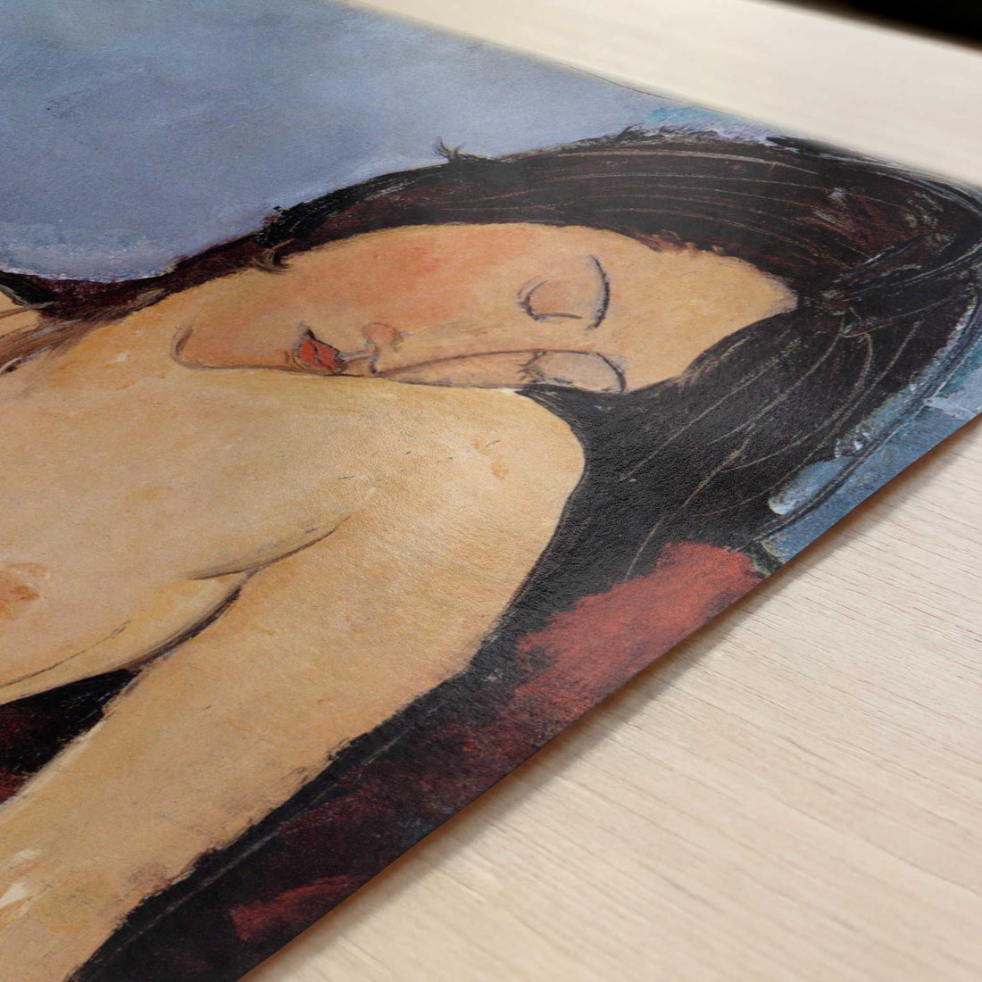 Seated Nude (1916) by Amedeo Modigliani – Art Print - Close-up detail of the art print