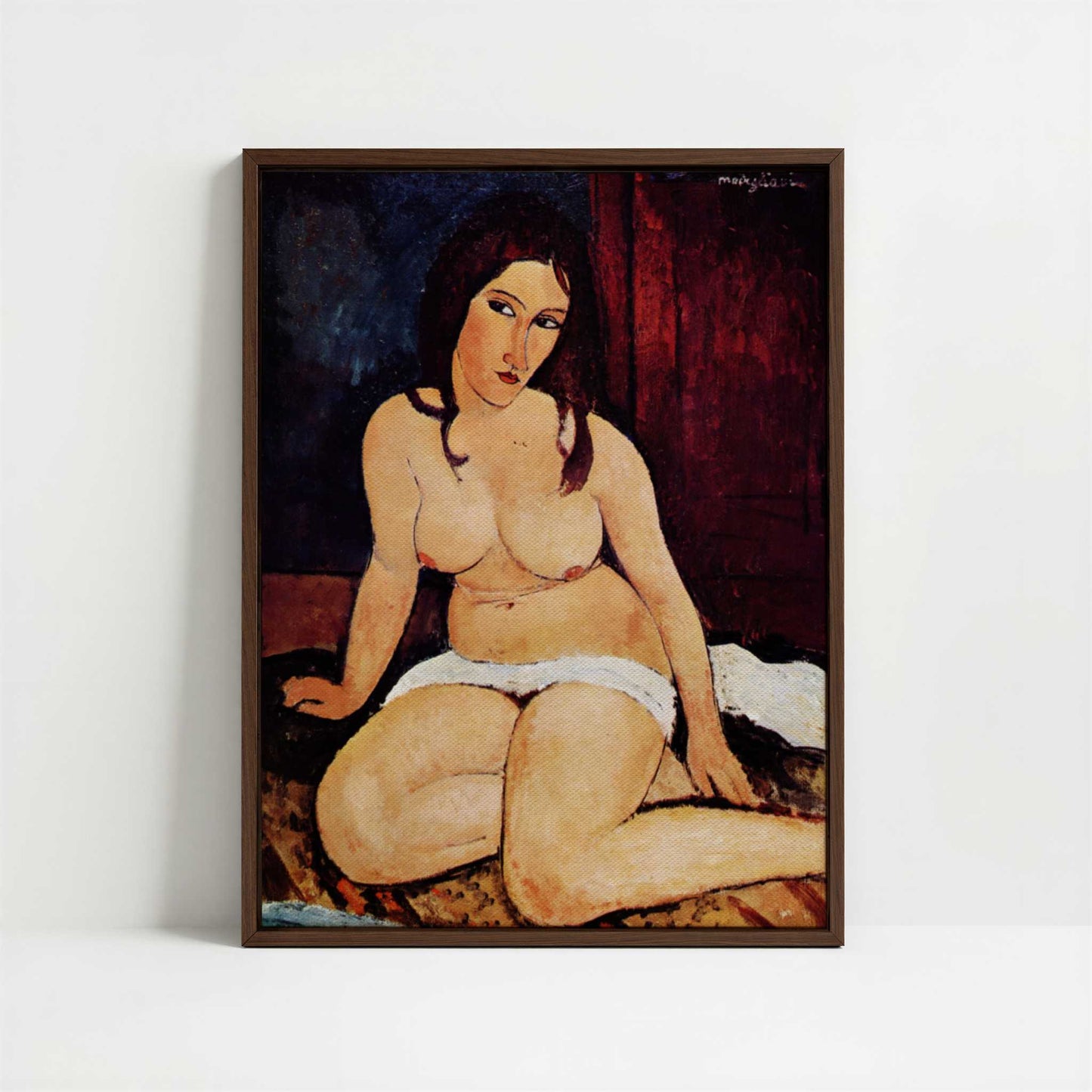 Framed Canvas - Framed canvas in dark wood color frame