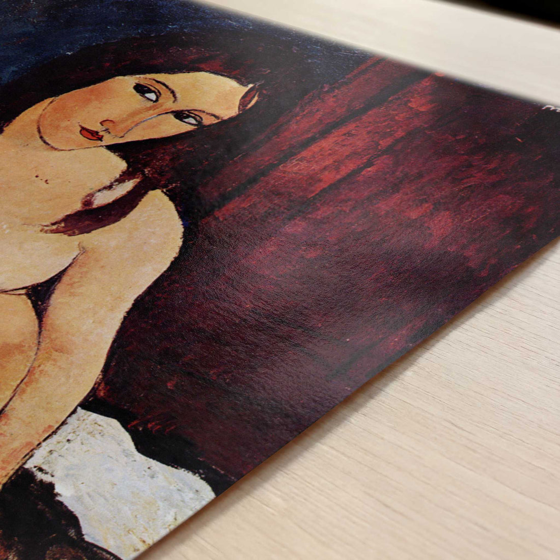 Seated Nude (1917) by Amedeo Modigliani – Art Print - Close-up detail of the art print