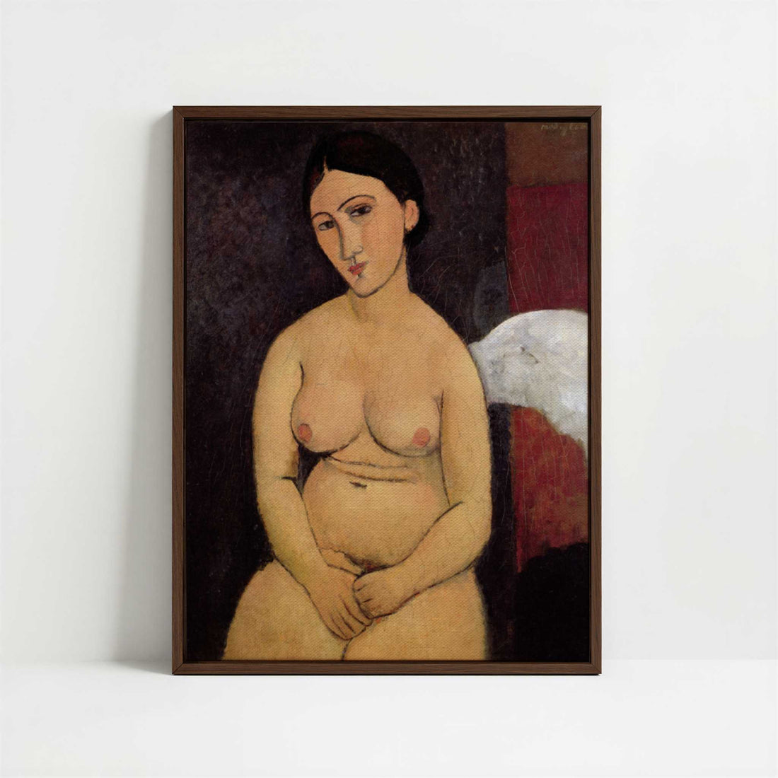 Framed Canvas - Framed canvas in dark wood color frame
