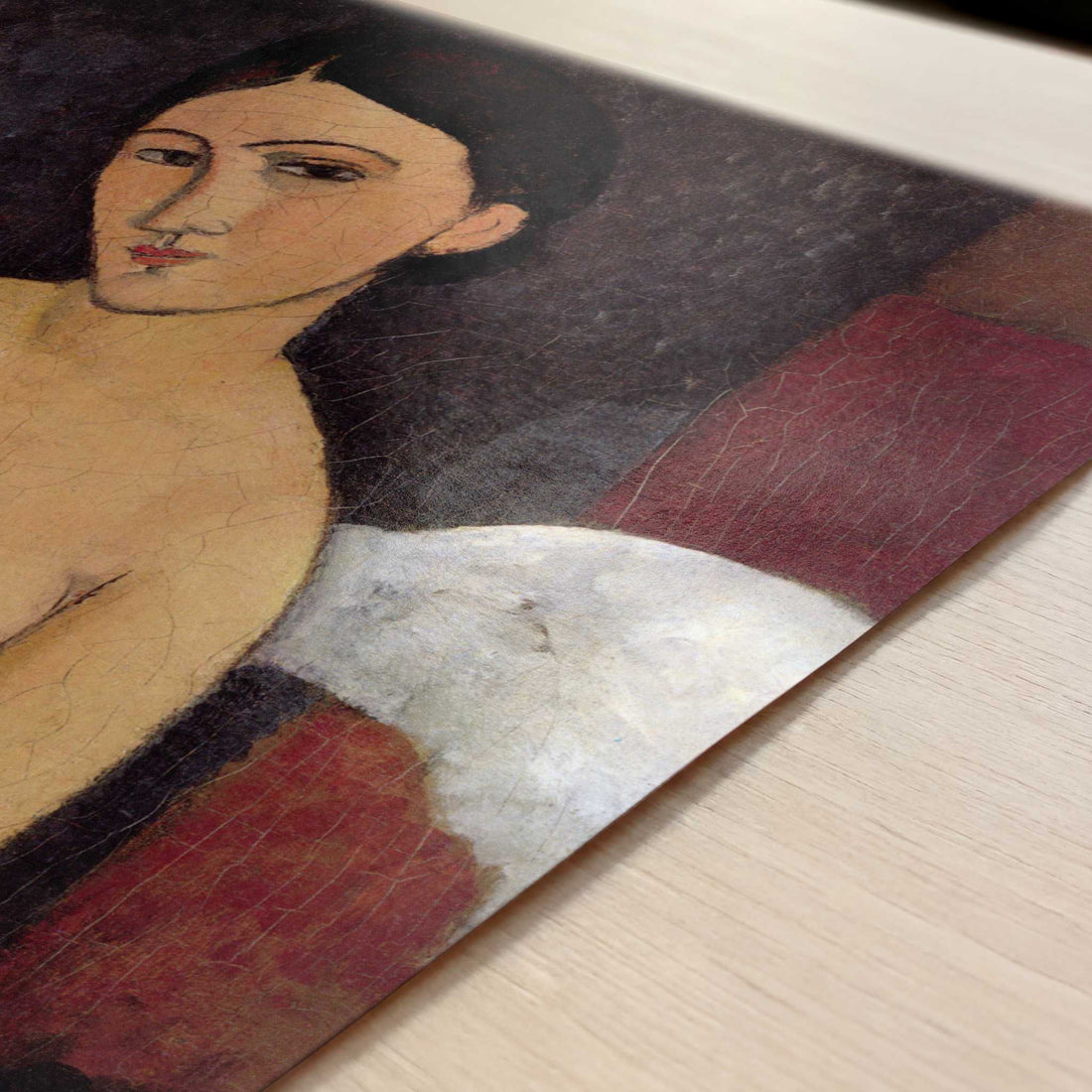Seated Nude (c.1917) by Amedeo Modigliani – Art Print - Close-up detail of the art print