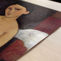 Seated Nude (c.1917) by Amedeo Modigliani – Art Print - Close-up detail of the art print