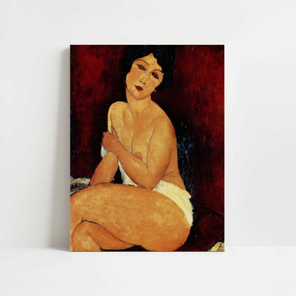 Seated Nude on Divan (1917) by Amedeo Modigliani – Art Print - Unframed art print