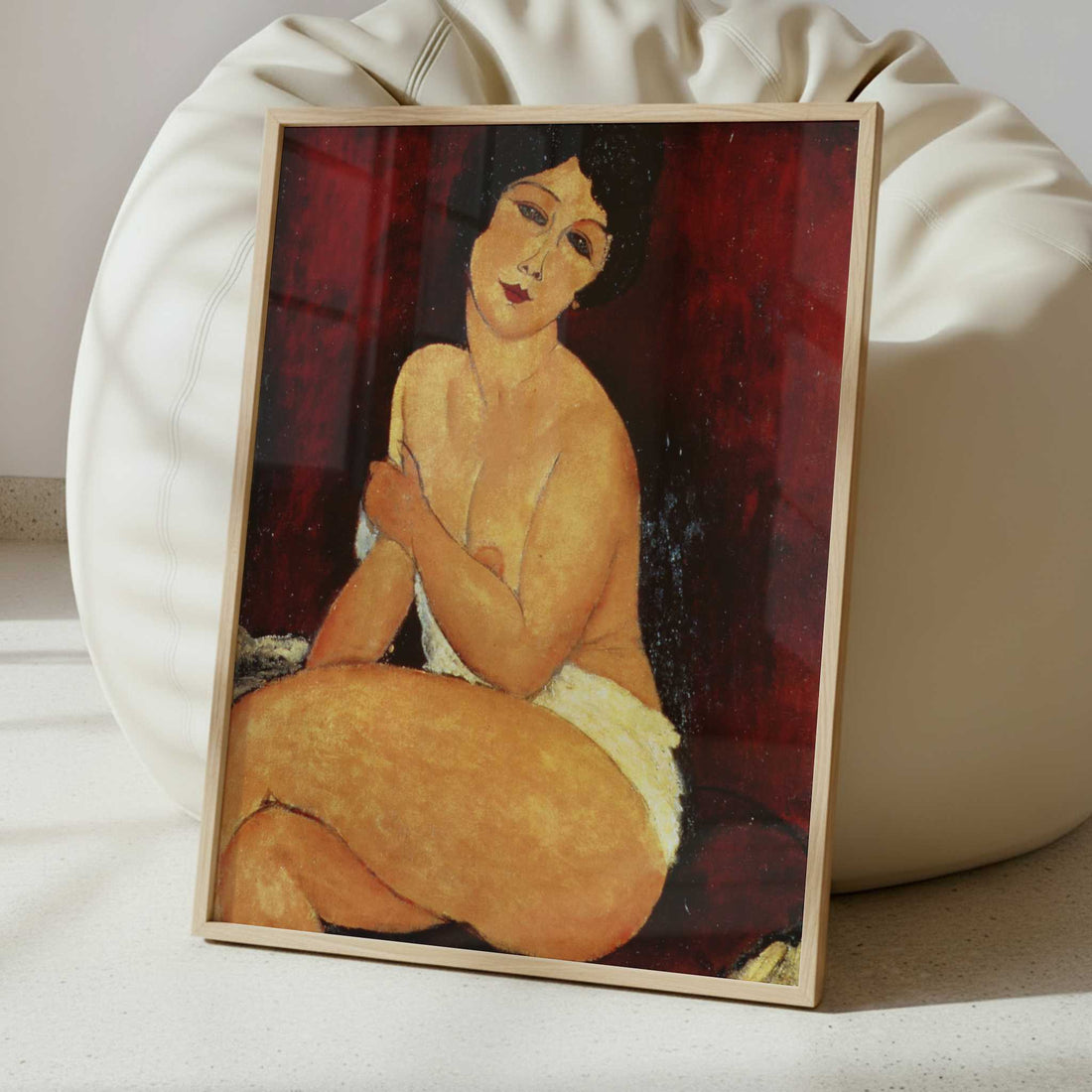 Seated Nude on Divan (1917) by Amedeo Modigliani – Art Print - Interior inspiration