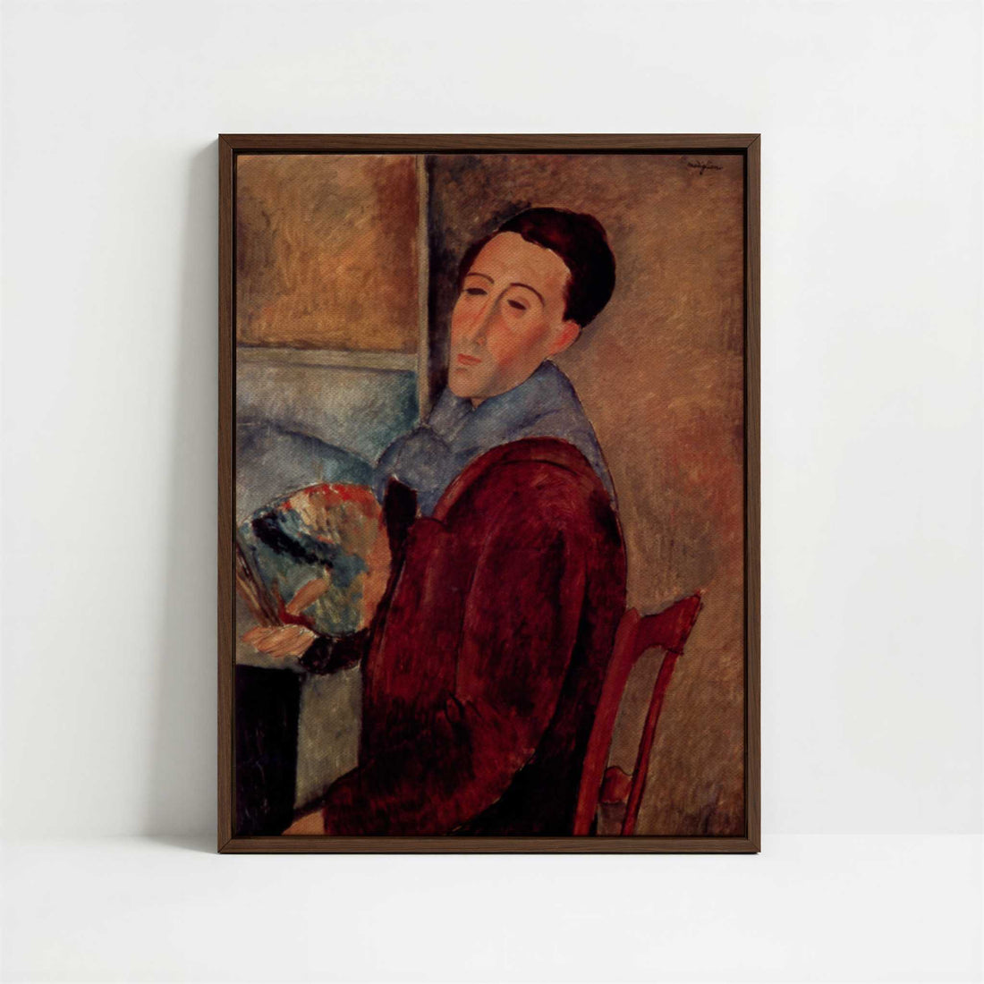 Framed Canvas - Framed canvas in dark wood color frame