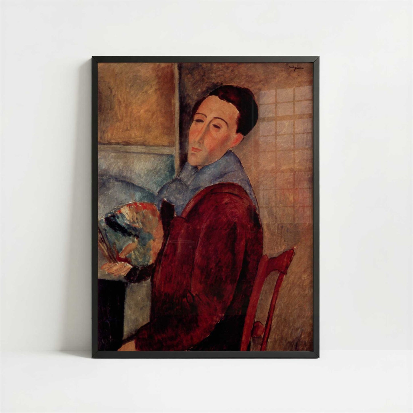 Self-portrait (1919) by Amedeo Modigliani – Art Print - Art print in black frame