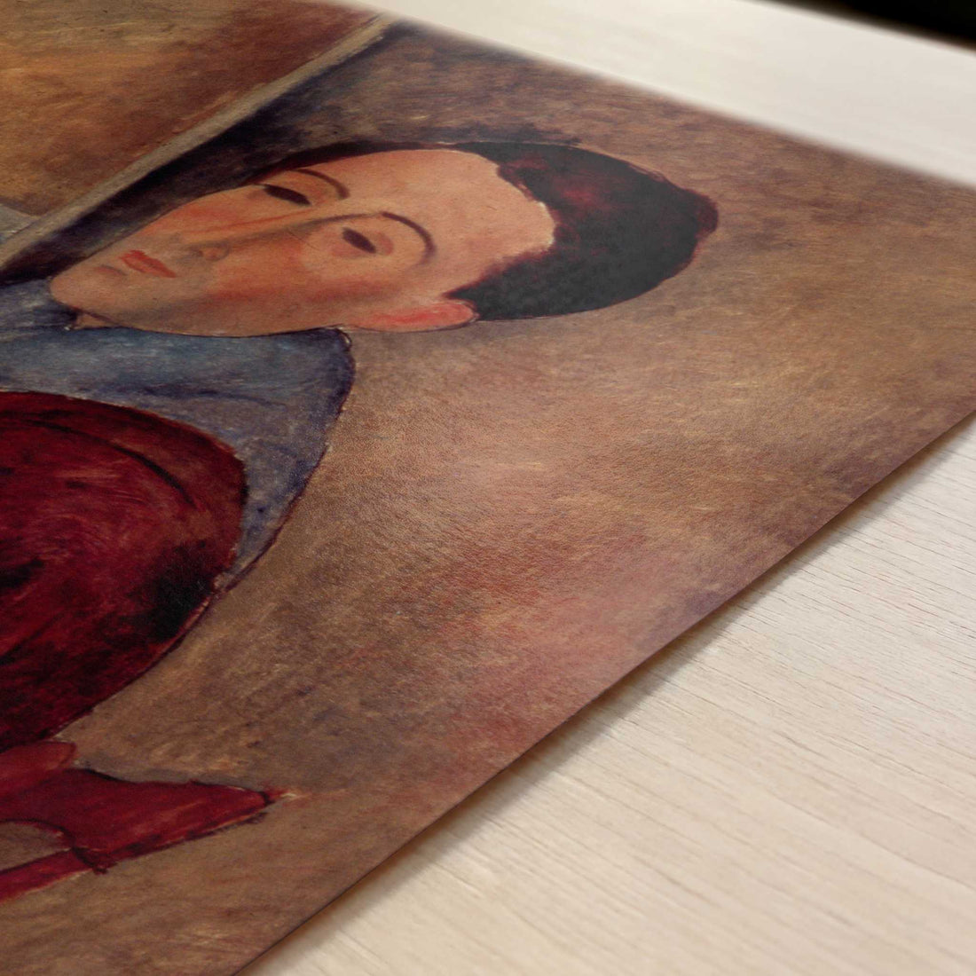 Self-portrait (1919) by Amedeo Modigliani – Art Print - Close-up detail of the art print