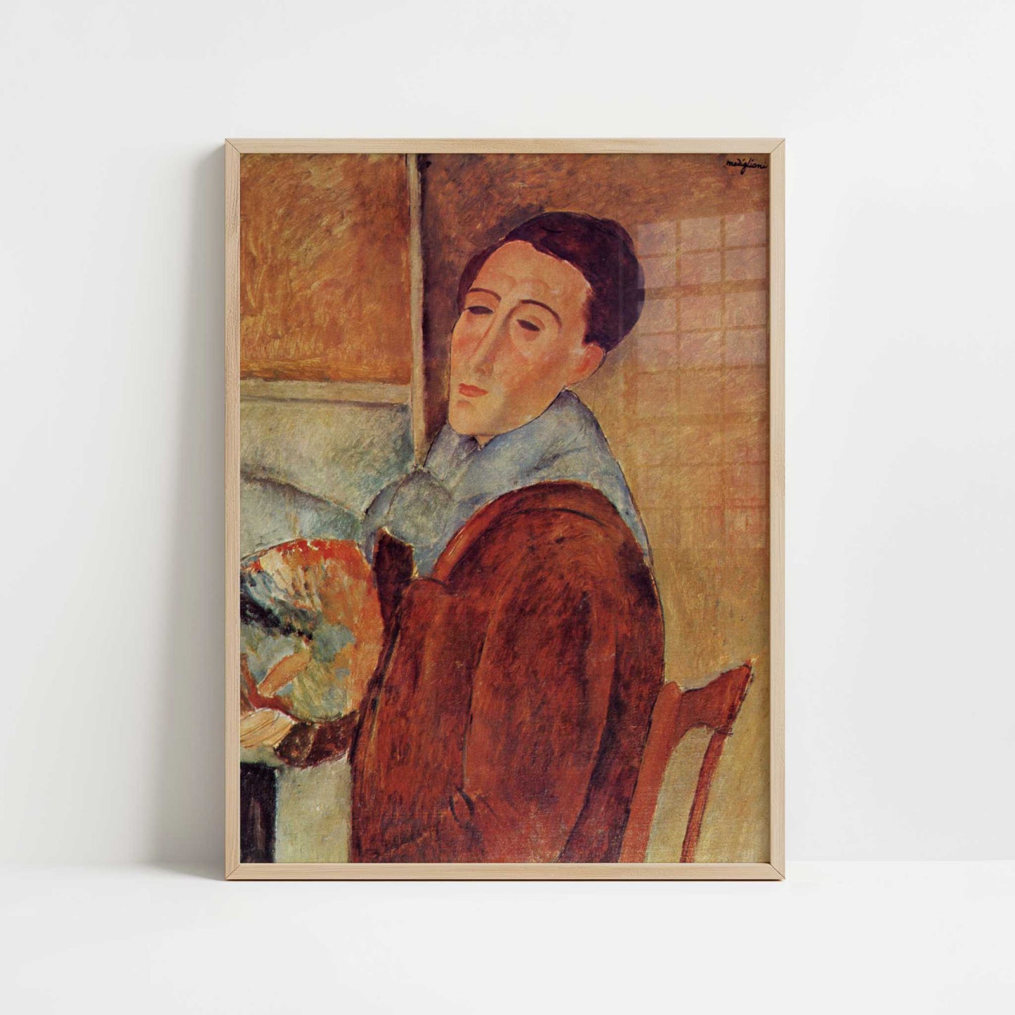 Self-portrait (1919) by Amedeo Modigliani – Art Print - Art print in oak frame