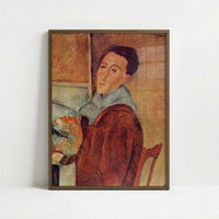 Self-portrait (1919) by Amedeo Modigliani – Art Print - Art print in dark wood frame