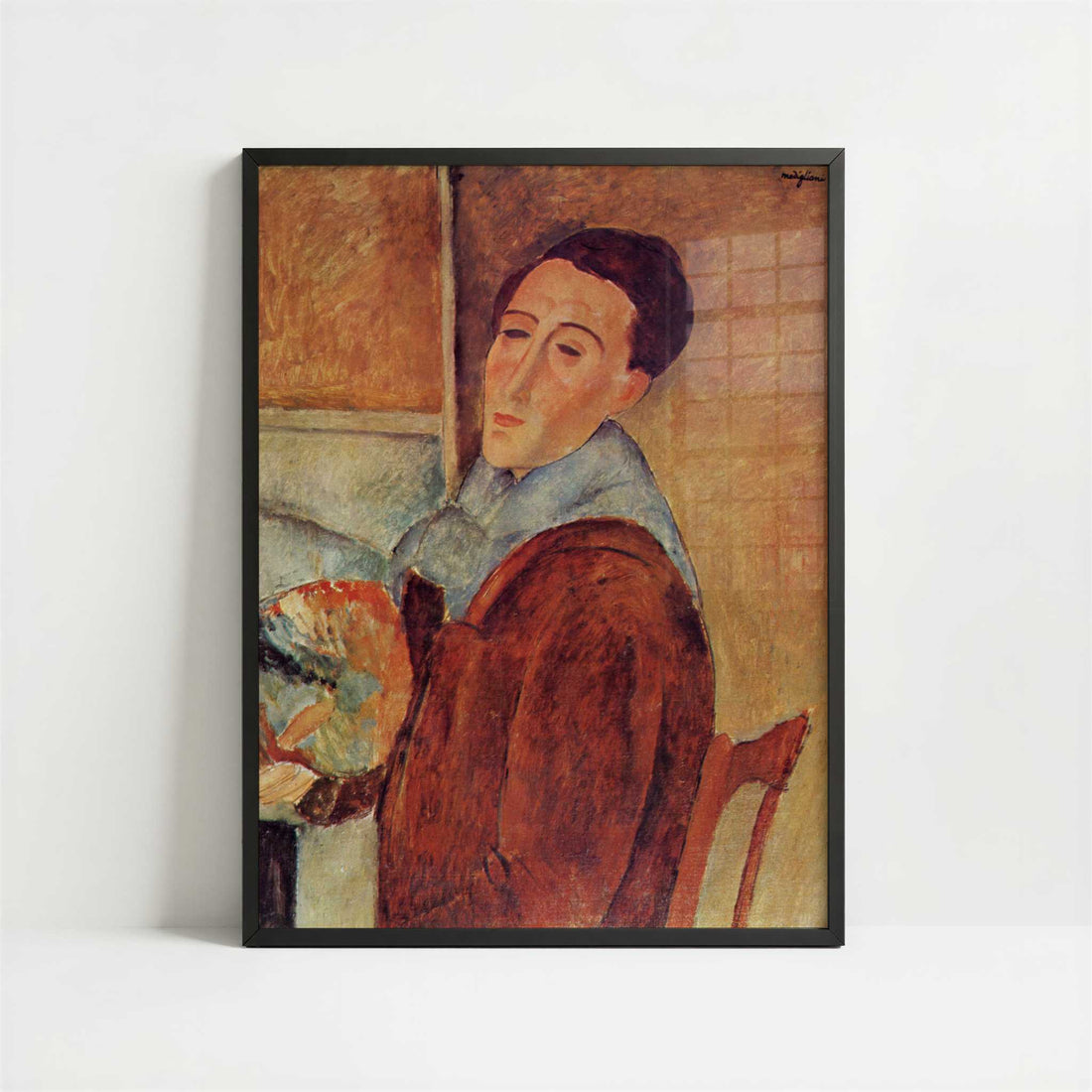 Self-portrait (1919) by Amedeo Modigliani – Art Print - Art print in black frame