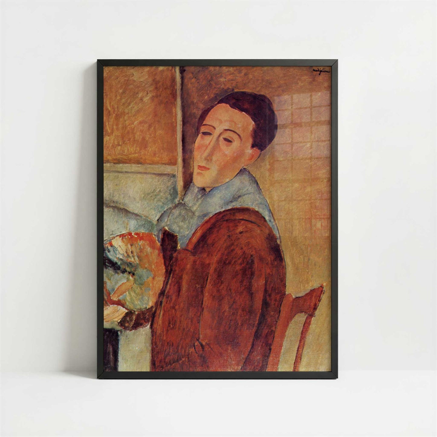 Self-portrait (1919) by Amedeo Modigliani – Art Print - Art print in black frame