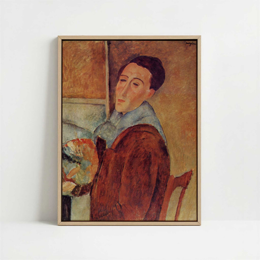 Framed Canvas - Framed canvas in oak color frame