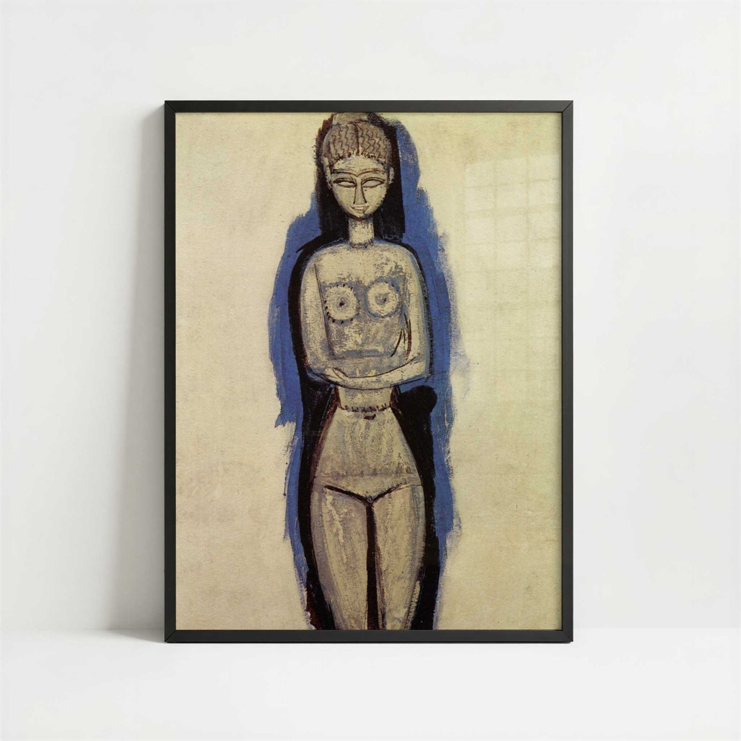 Standing Nude (1911-12) by Amedeo Modigliani – Art Print - Art print in black frame