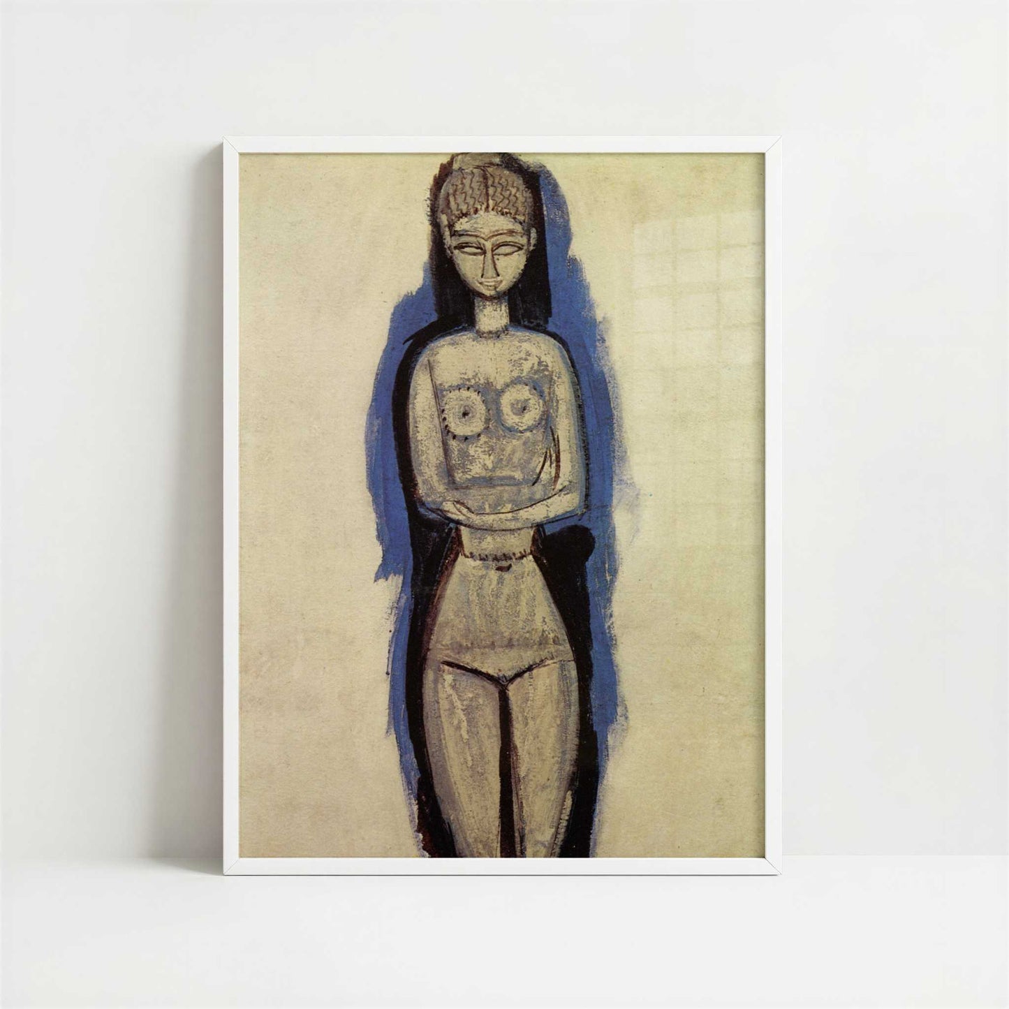 Standing Nude (1911-12) by Amedeo Modigliani – Art Print - Art print in white frame