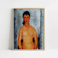 Standing Nude (1918) by Amedeo Modigliani – Art Print - Art print in oak frame