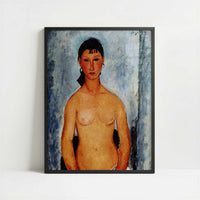 Standing Nude (1918) by Amedeo Modigliani – Art Print - Art print in black frame
