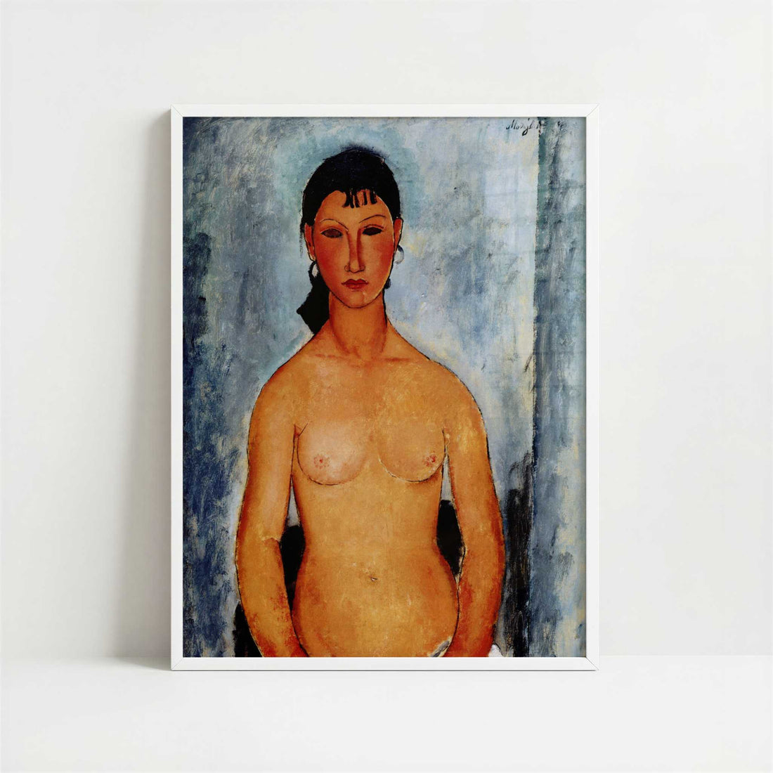 Standing Nude (1918) by Amedeo Modigliani – Art Print - Art print in white frame