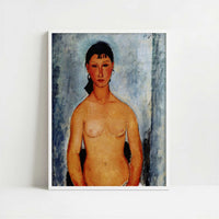 Standing Nude (1918) by Amedeo Modigliani – Art Print - Art print in white frame