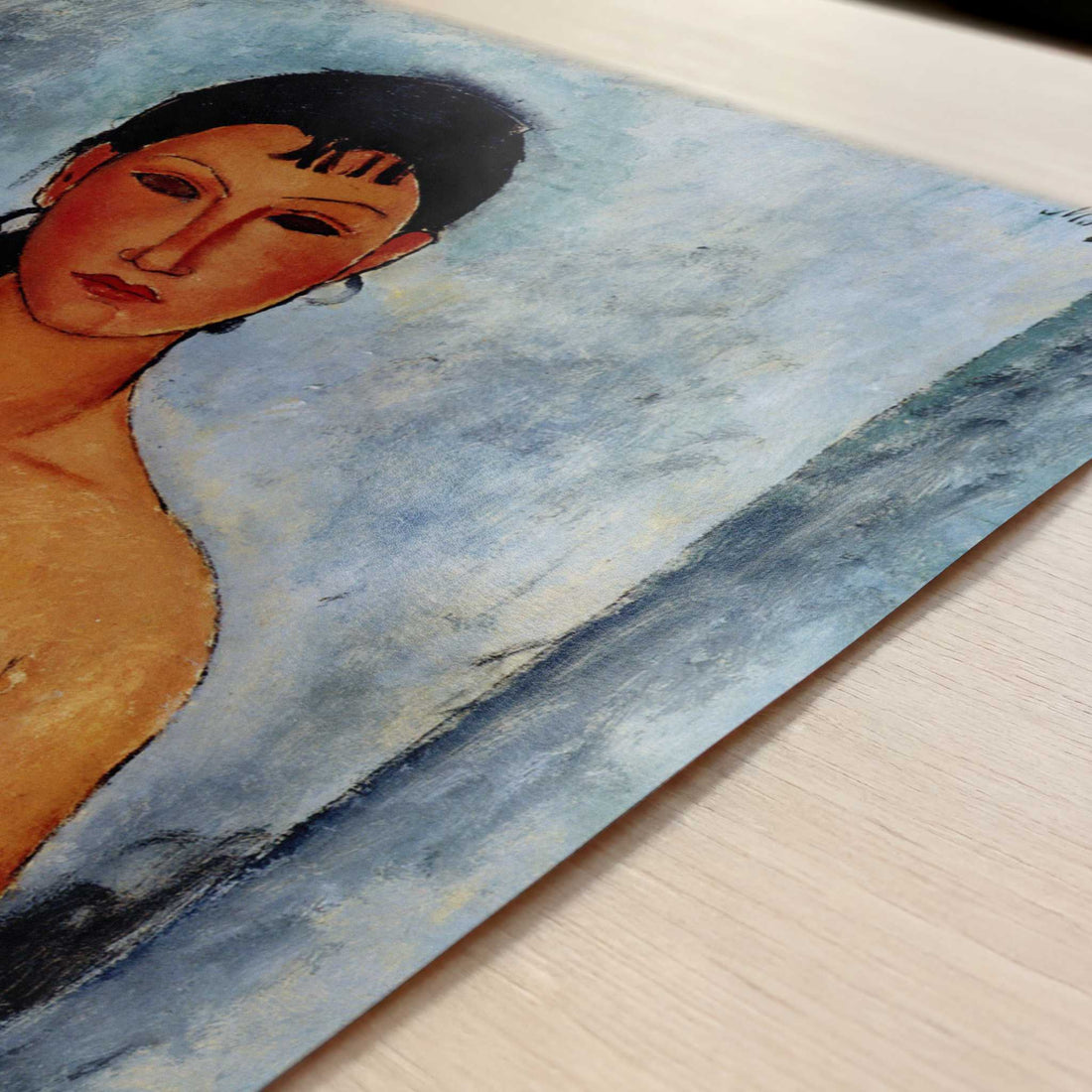 Standing Nude (1918) by Amedeo Modigliani – Art Print - Close-up detail of the art print