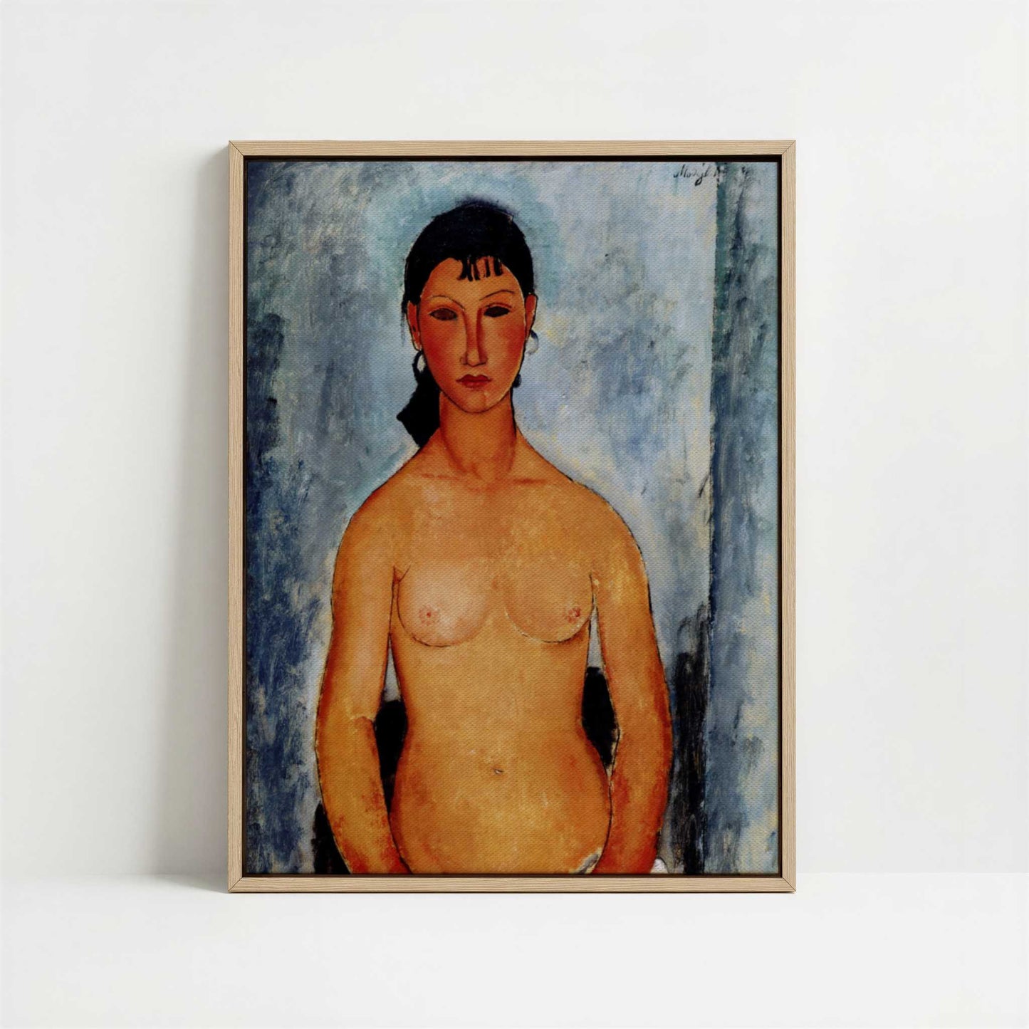 Framed Canvas - Framed canvas in oak color frame