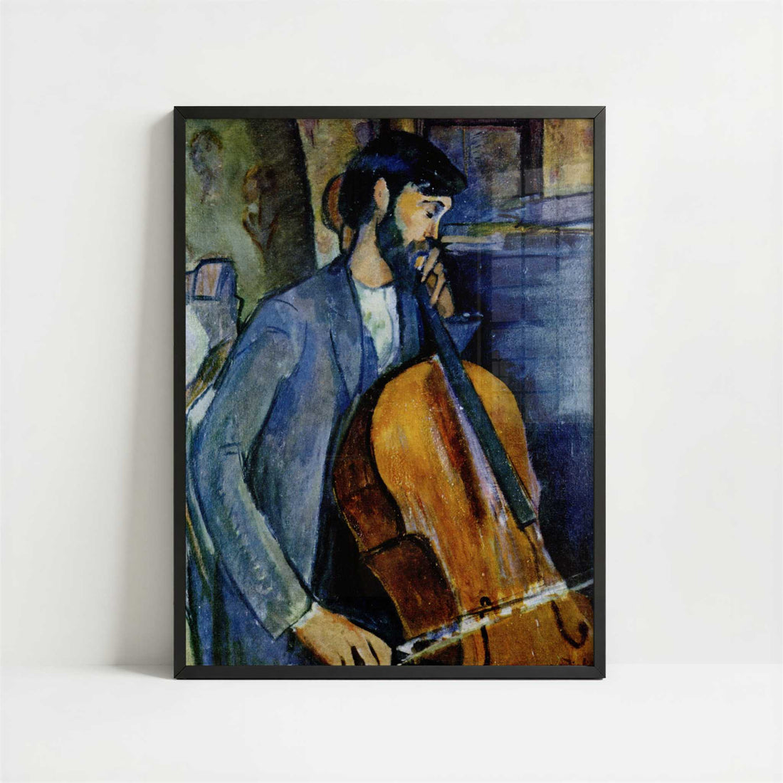 Study for The Cellist (1909) by Amedeo Modigliani – Art Print - Art print in black frame