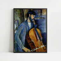 Study for The Cellist (1909) by Amedeo Modigliani – Art Print - Art print in black frame