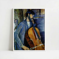 Study for The Cellist (1909) by Amedeo Modigliani – Art Print - Art print in white frame