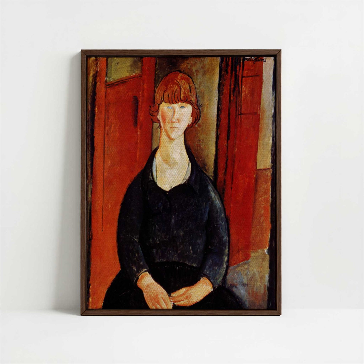 Framed Canvas - Framed canvas in dark wood color frame