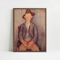 The Little Peasant (1919) by Amedeo Modigliani – Art Print - Art print in dark wood frame