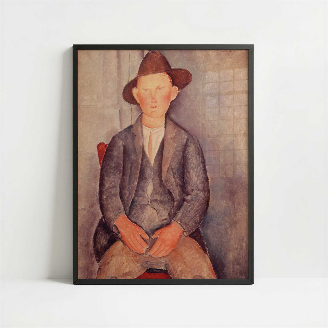 The Little Peasant (1919) by Amedeo Modigliani – Art Print - Art print in black frame